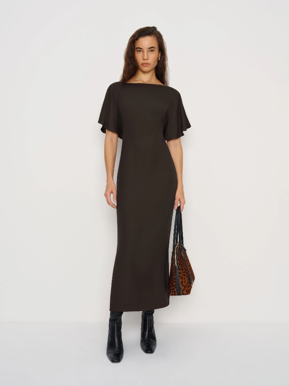 Reformation Maeva Dress Brown - Picture 1 of 4